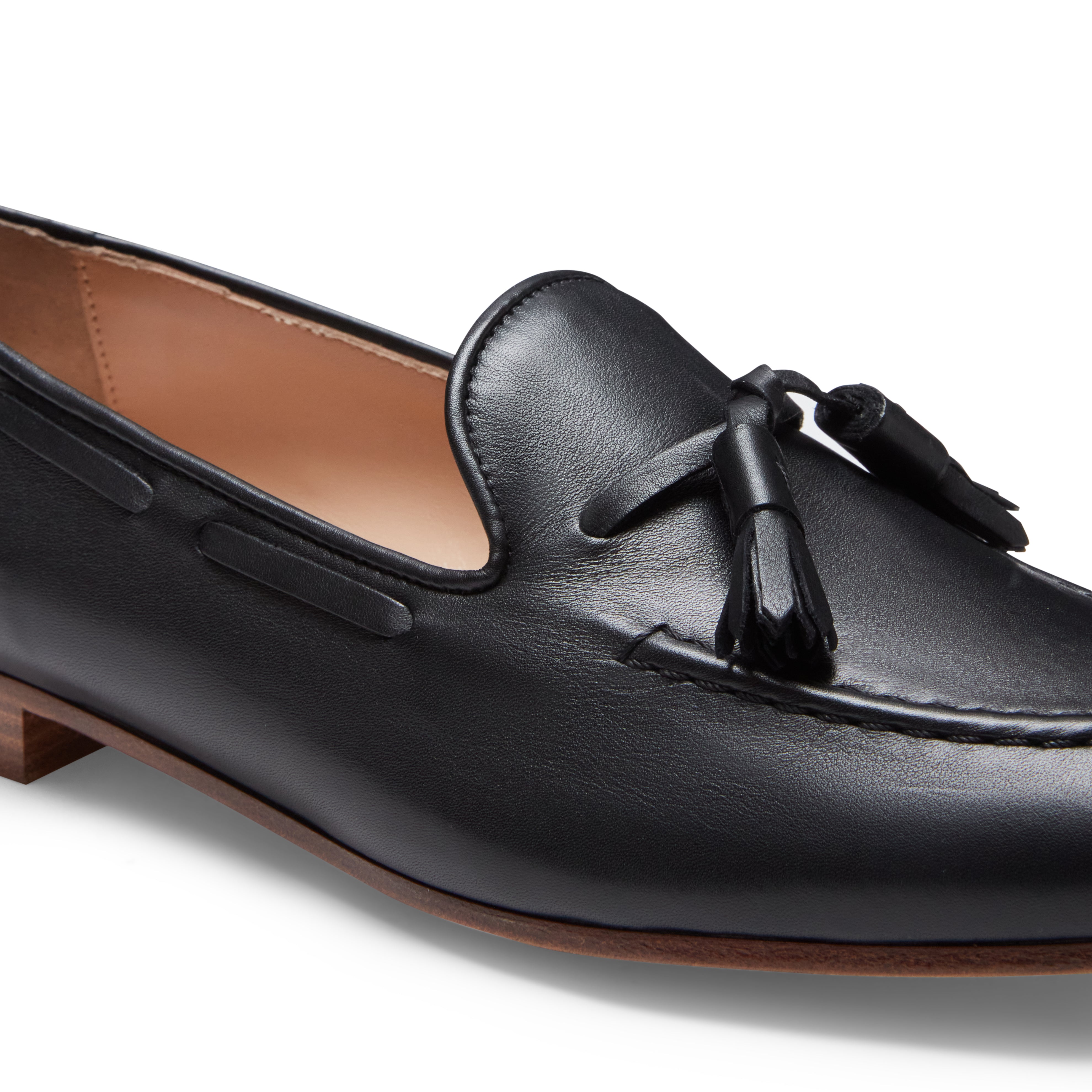 F.lli Rossetti Brera mocassino nappine nero pelle semilucida