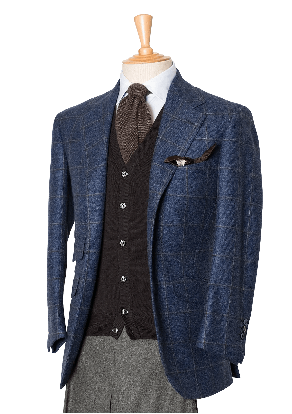Stefano Bemer Blazers SV2026 Giacca Cashmere Blu quadri 44