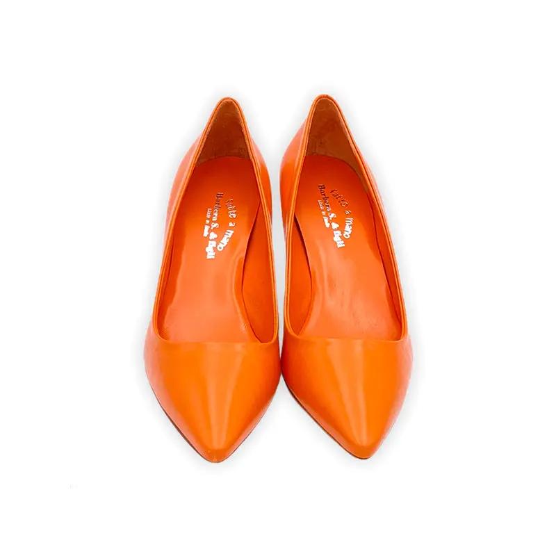 Sandro Barbera & Figli L114 décolleté arancione pelle tacco 6 cm