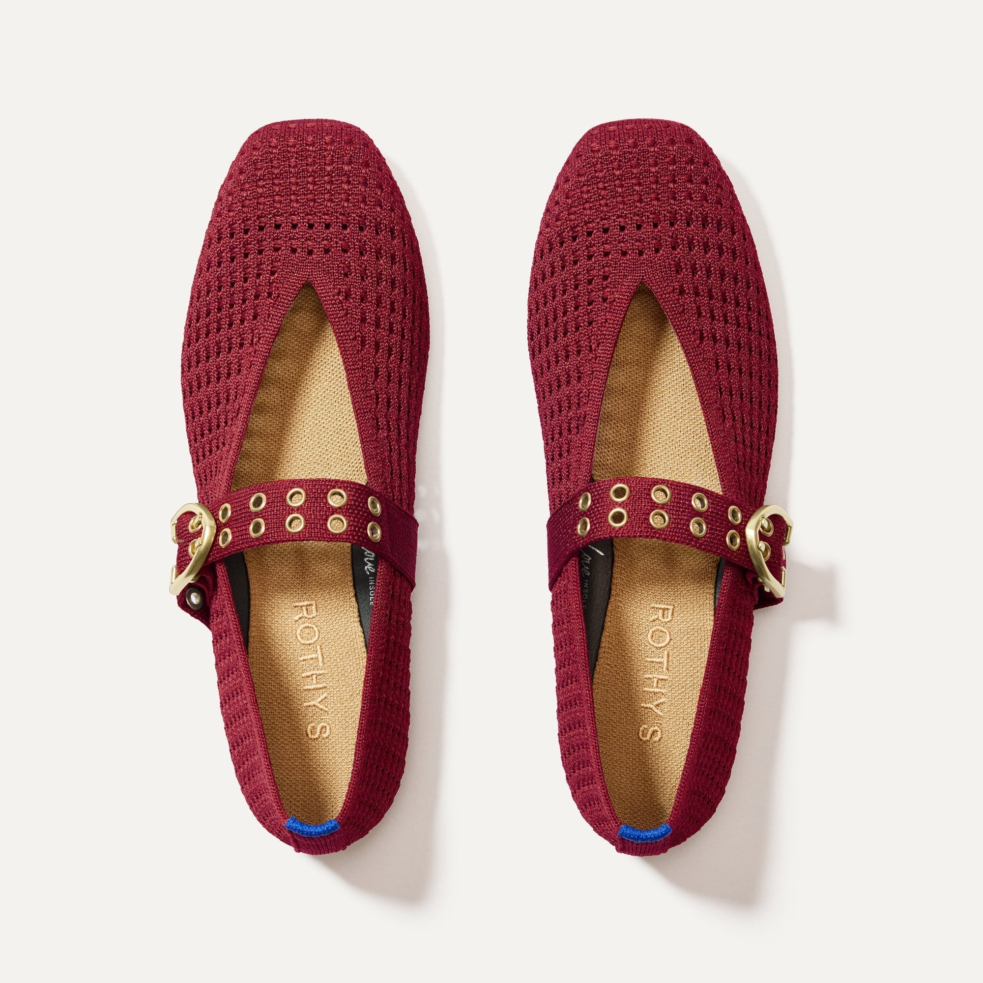 Rothy's Max Buckle Mary Jane ballerine Ruby Mesh bordeaux