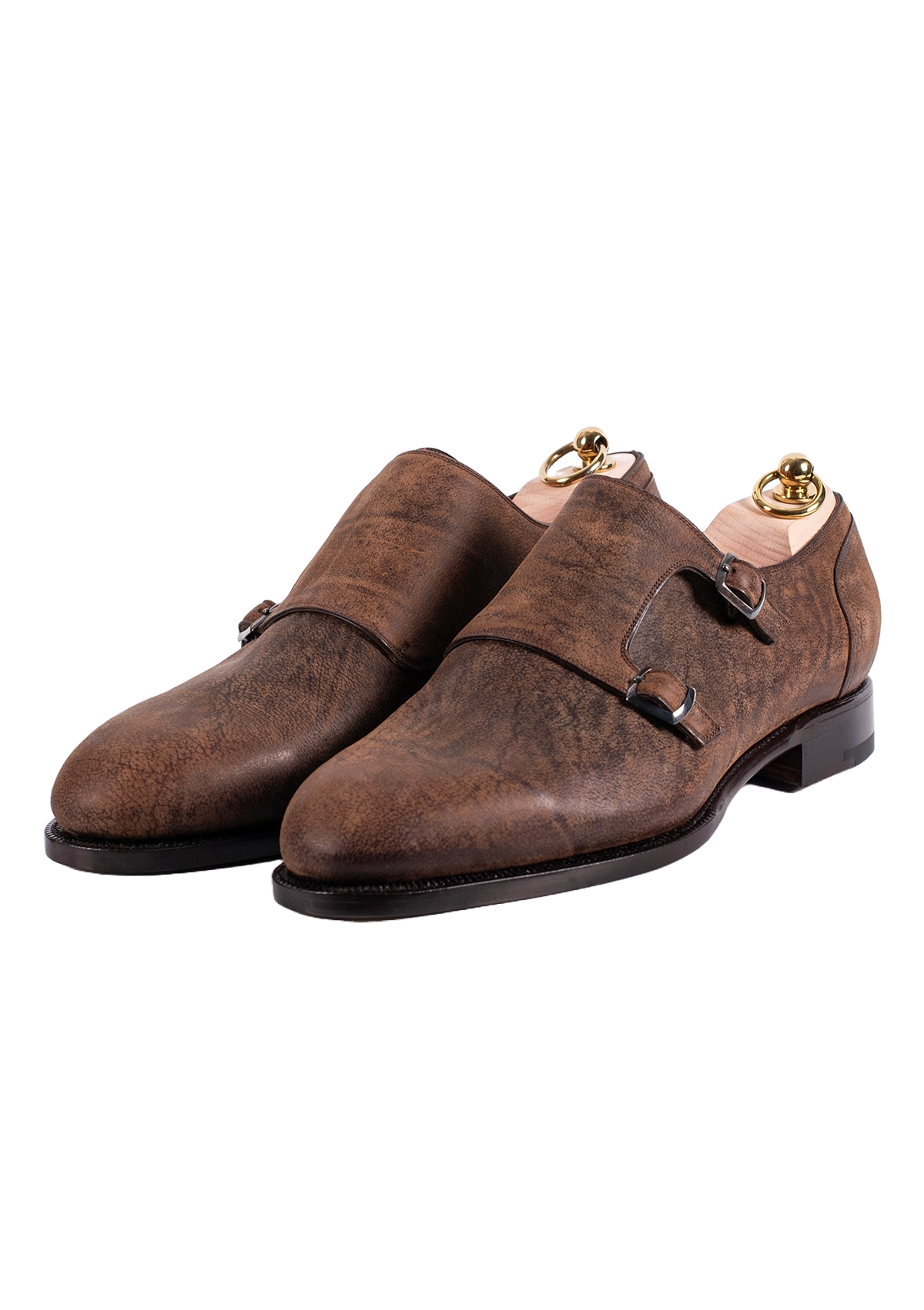 Stefano Bemer Monks C2340 scarpe double monk tabacco kudu