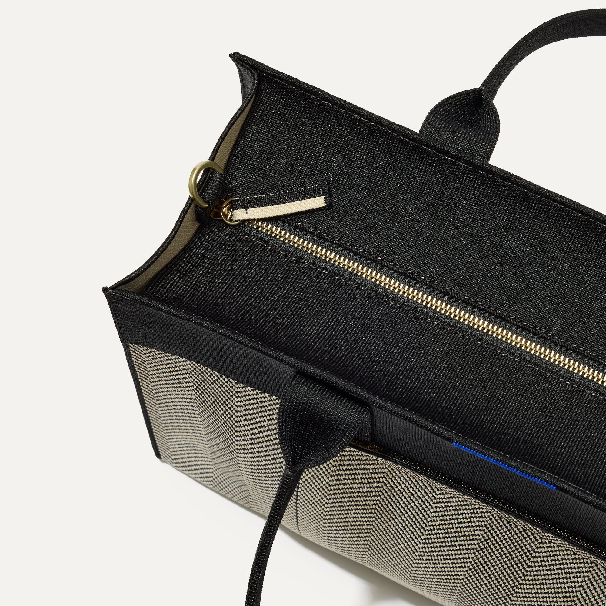 Rothy's The Classic Tote borsa tote Black Herringbone zip