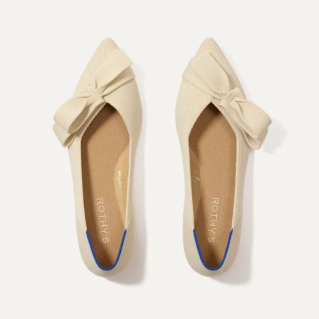 Rothy's The Bow Point II ballerine Conch avorio fiocco punta