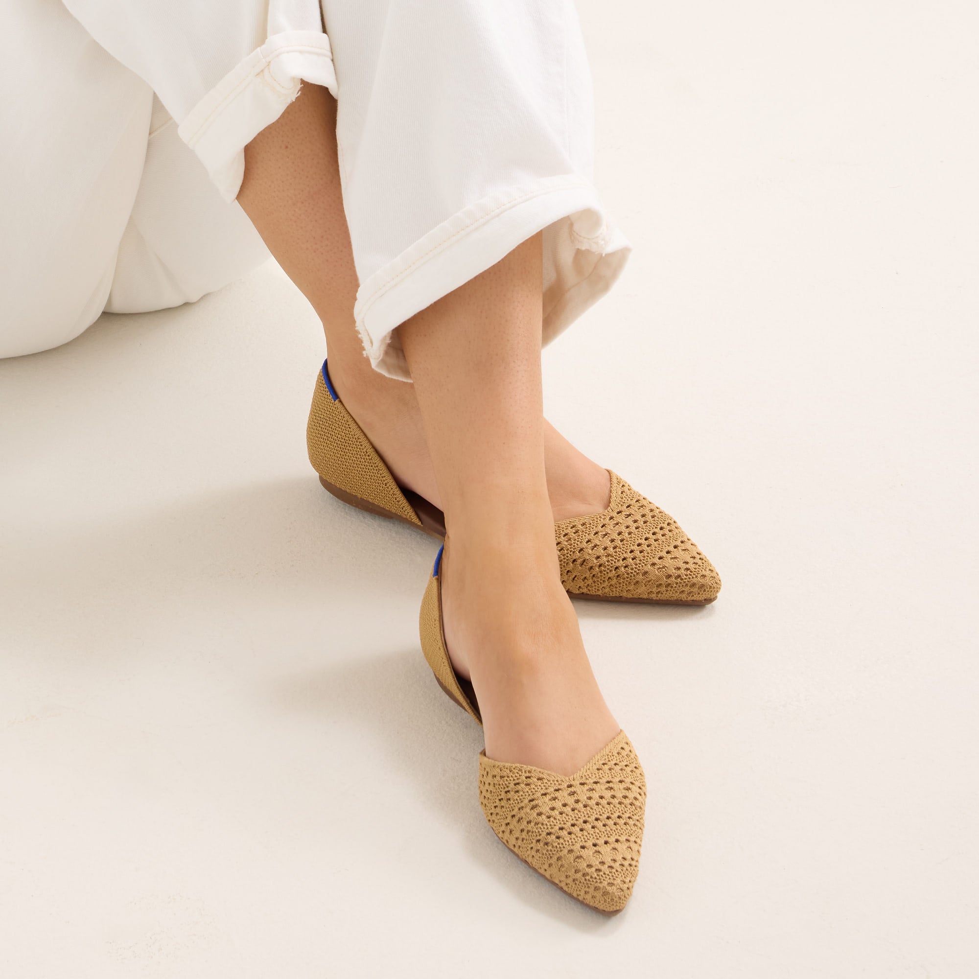 Rothy's The D'Orsay Point ballerine camel crochet punta affusolata
