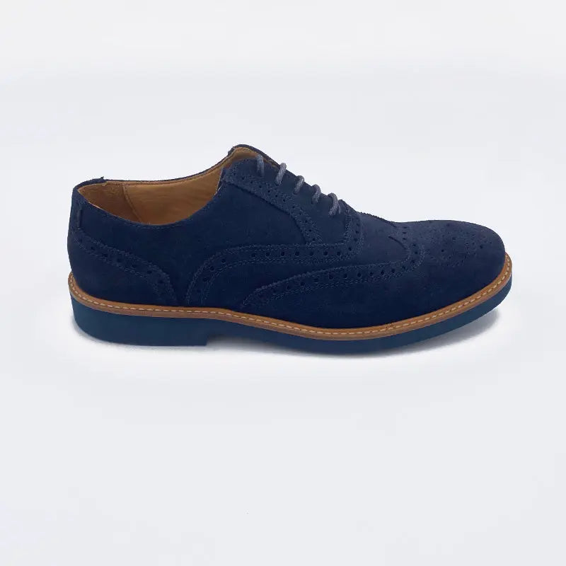 Sandro Barbera Tinte a Mano 981 Oxford camoscio blu Vibram