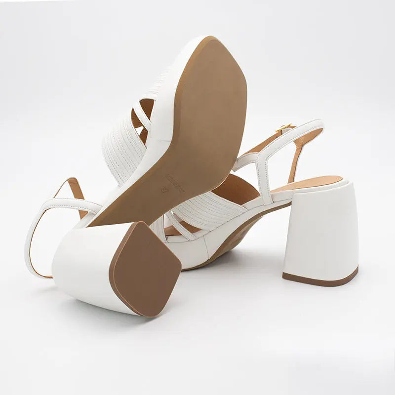 Sandro Barbera 6008 sandalo donna bianco plateau tacco 9 cm