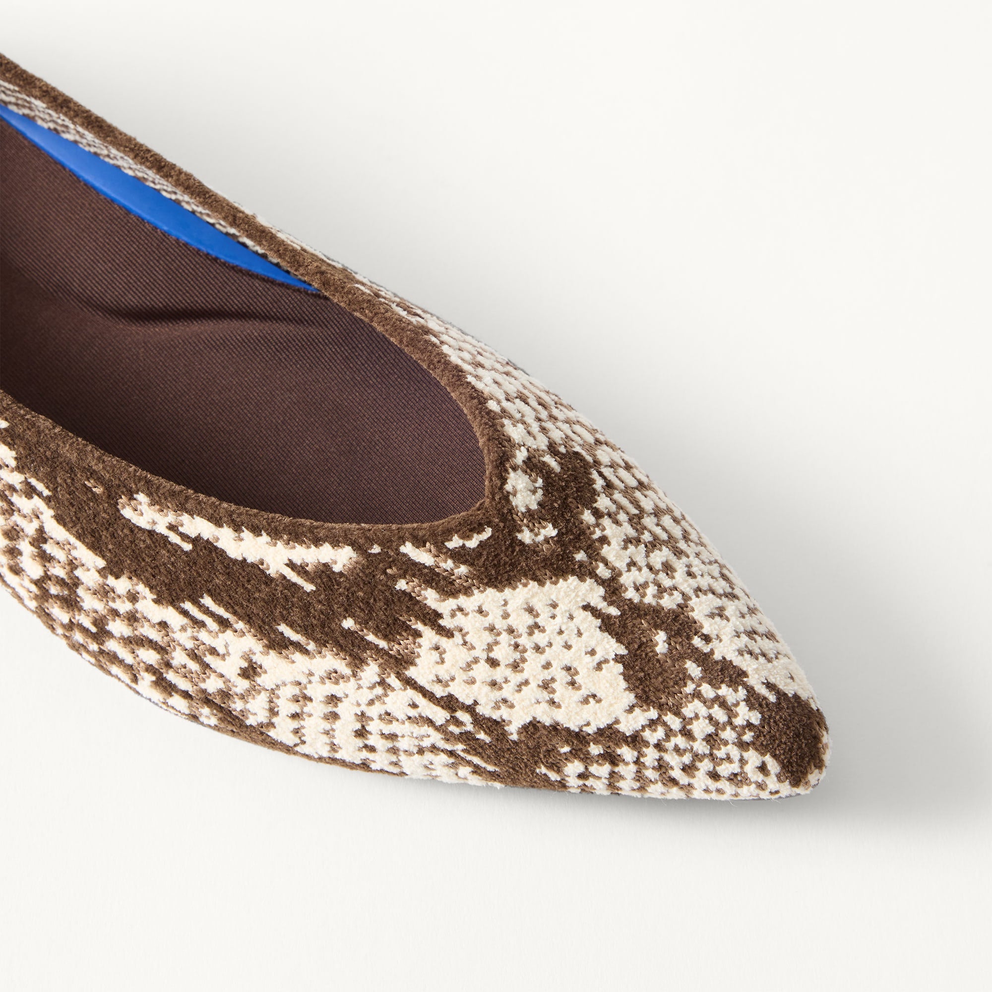 Rothy's The Point III ballerine ReVelvet Brown Python pitonate