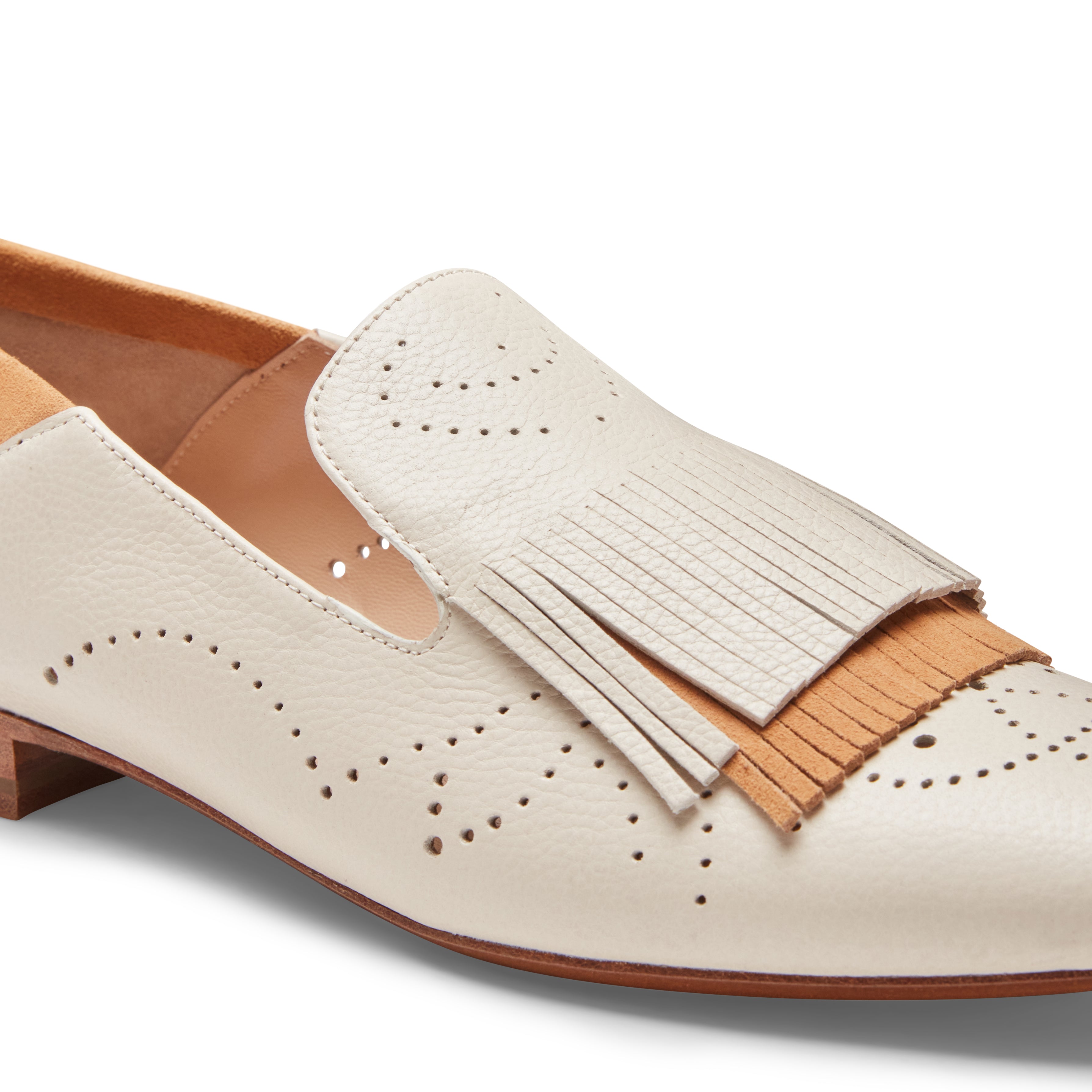 F.lli Rossetti Hobo Slipper Pelle Avorio Suola Cuoio