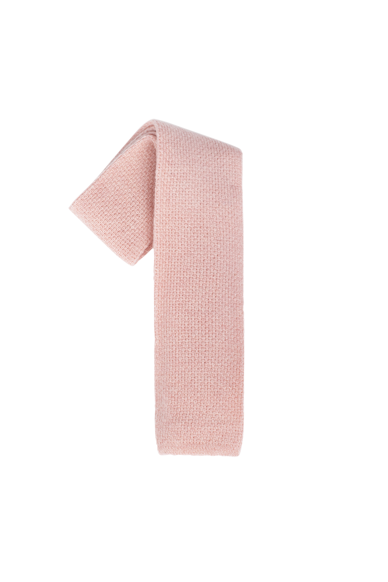 Stefano Bemer Maglia cravatta lana rosa pastello 8 cm