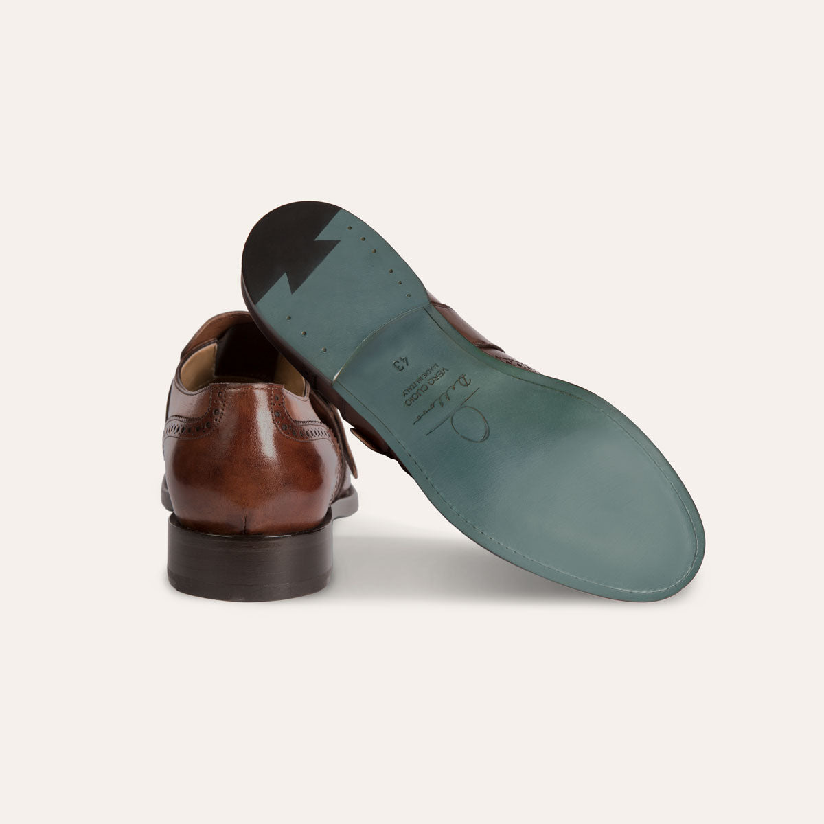 Dellovo Laes monk strap uomo pelle nero fibbia singola