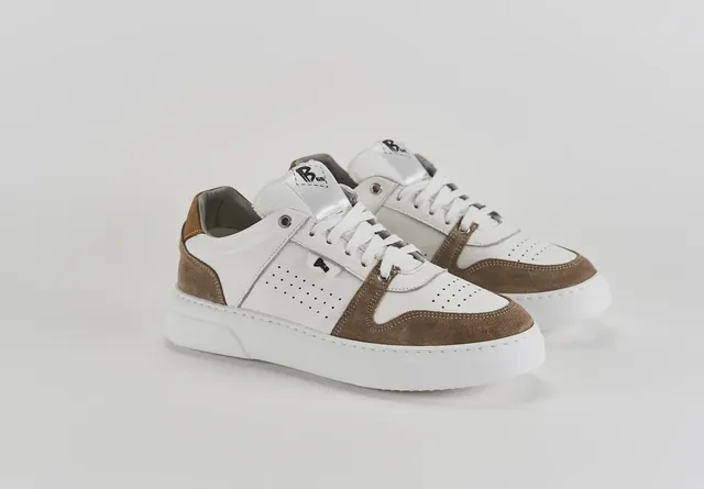 Sandro Barbera B68 Materia sneaker pelle bianco-marrone