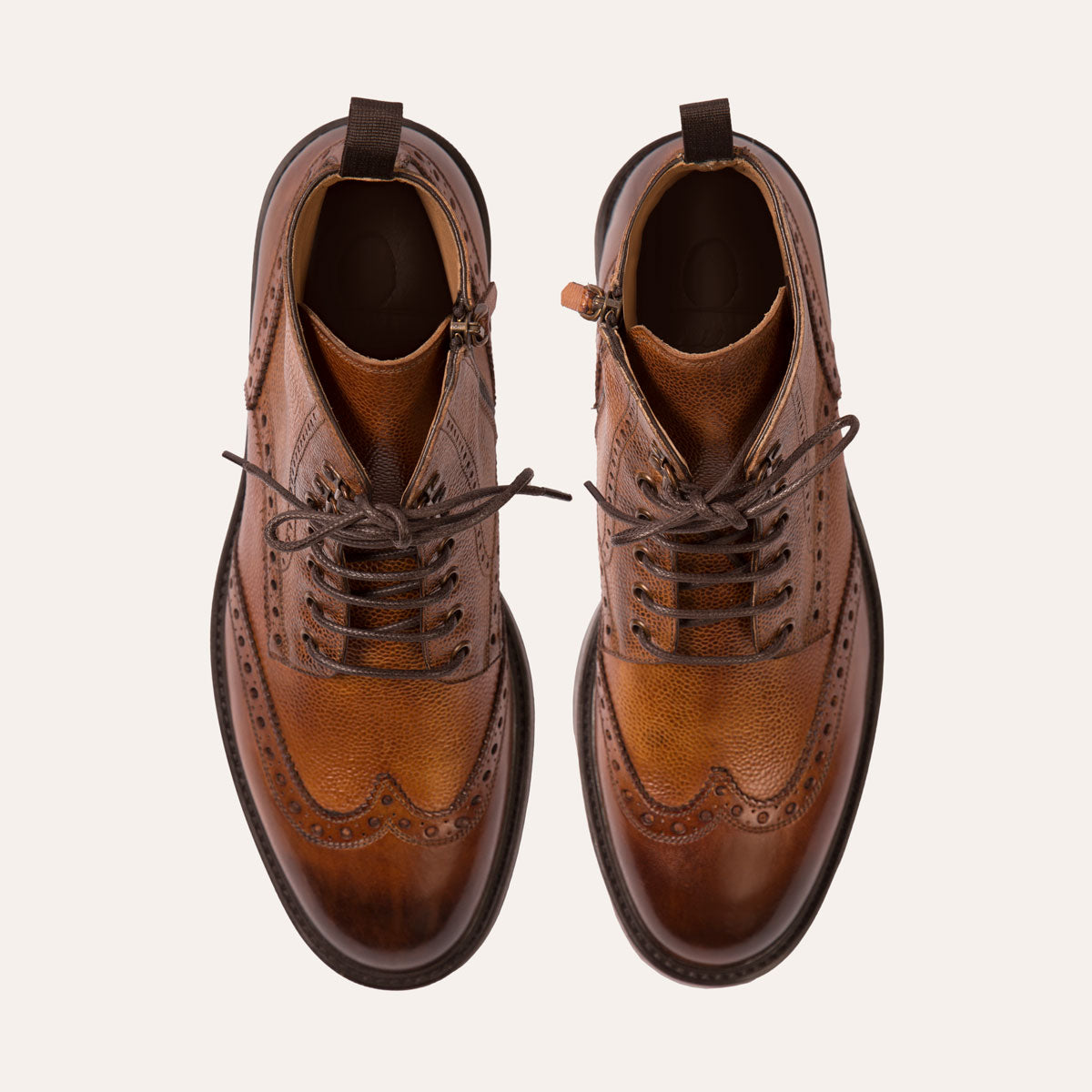 Dellovo Portosalvo stivaletto uomo nero pelle brogue