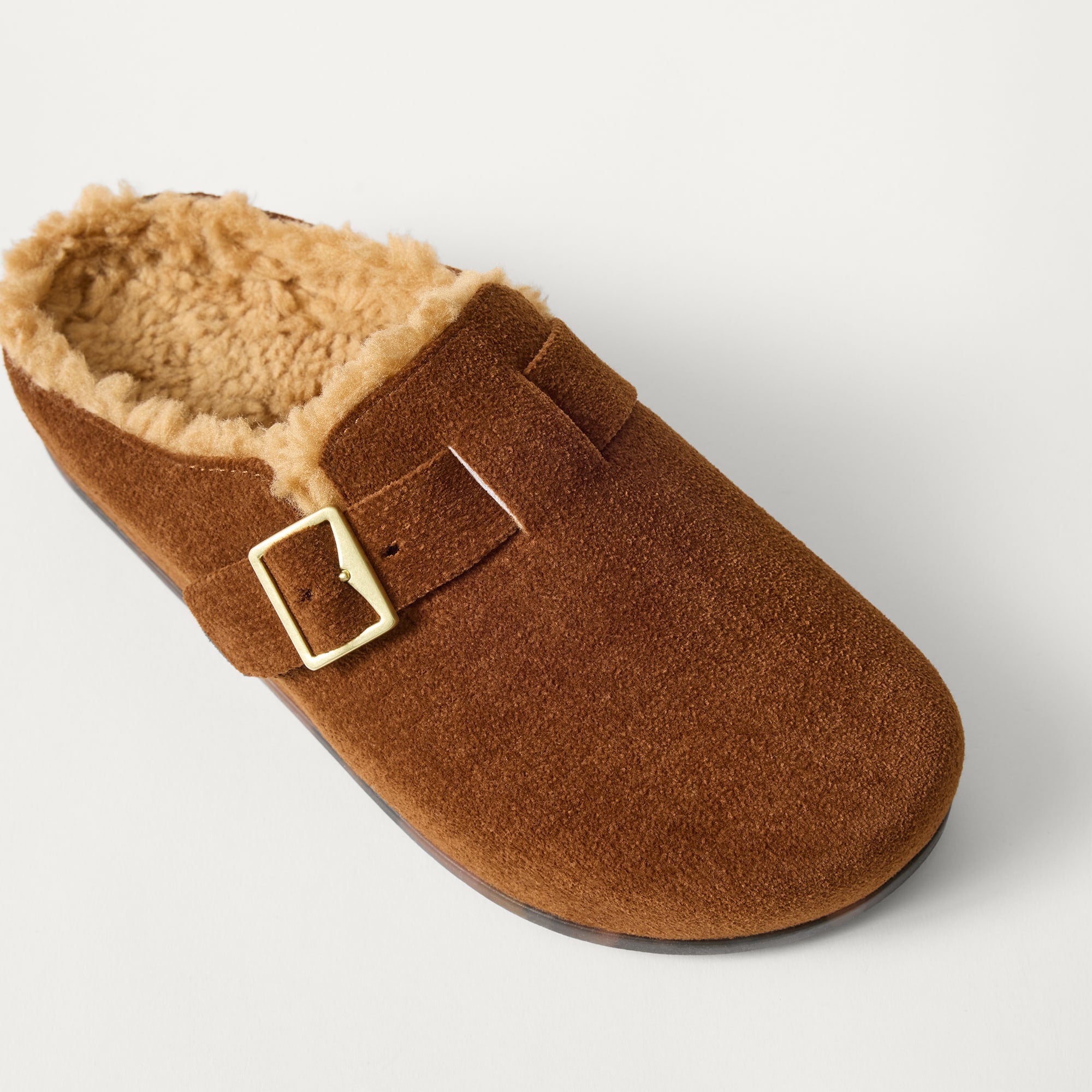 Rothy's Teddy Buckle Clog zoccoli donna ReVelvet Russet foderati