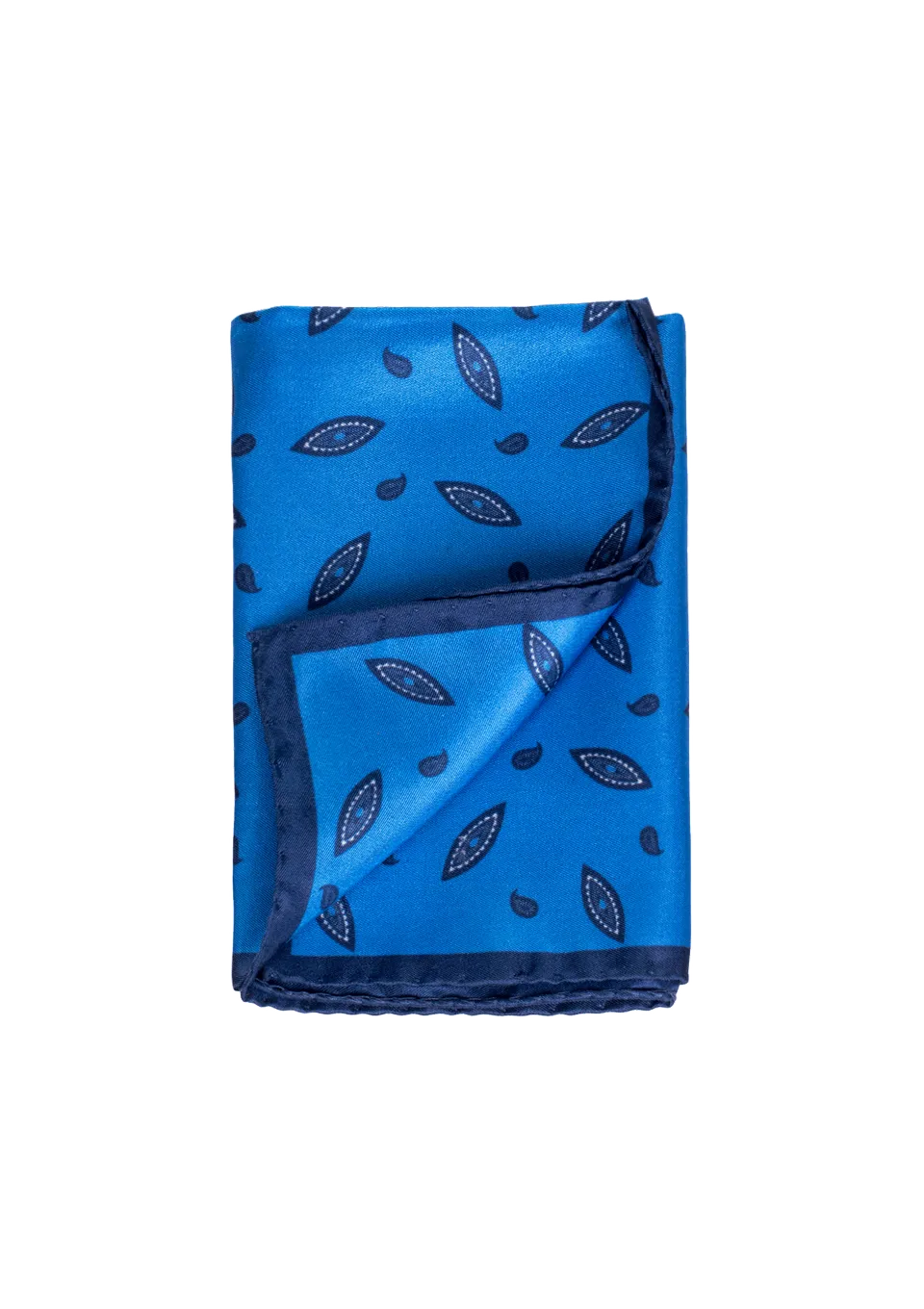 Stefano Bemer Pocket Squares SV5004/A pochette seta foglie blu