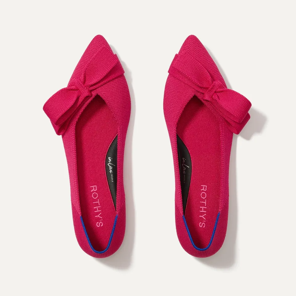 Rothy's The Bow Point II ballerine Rouge rosso fiocco punta