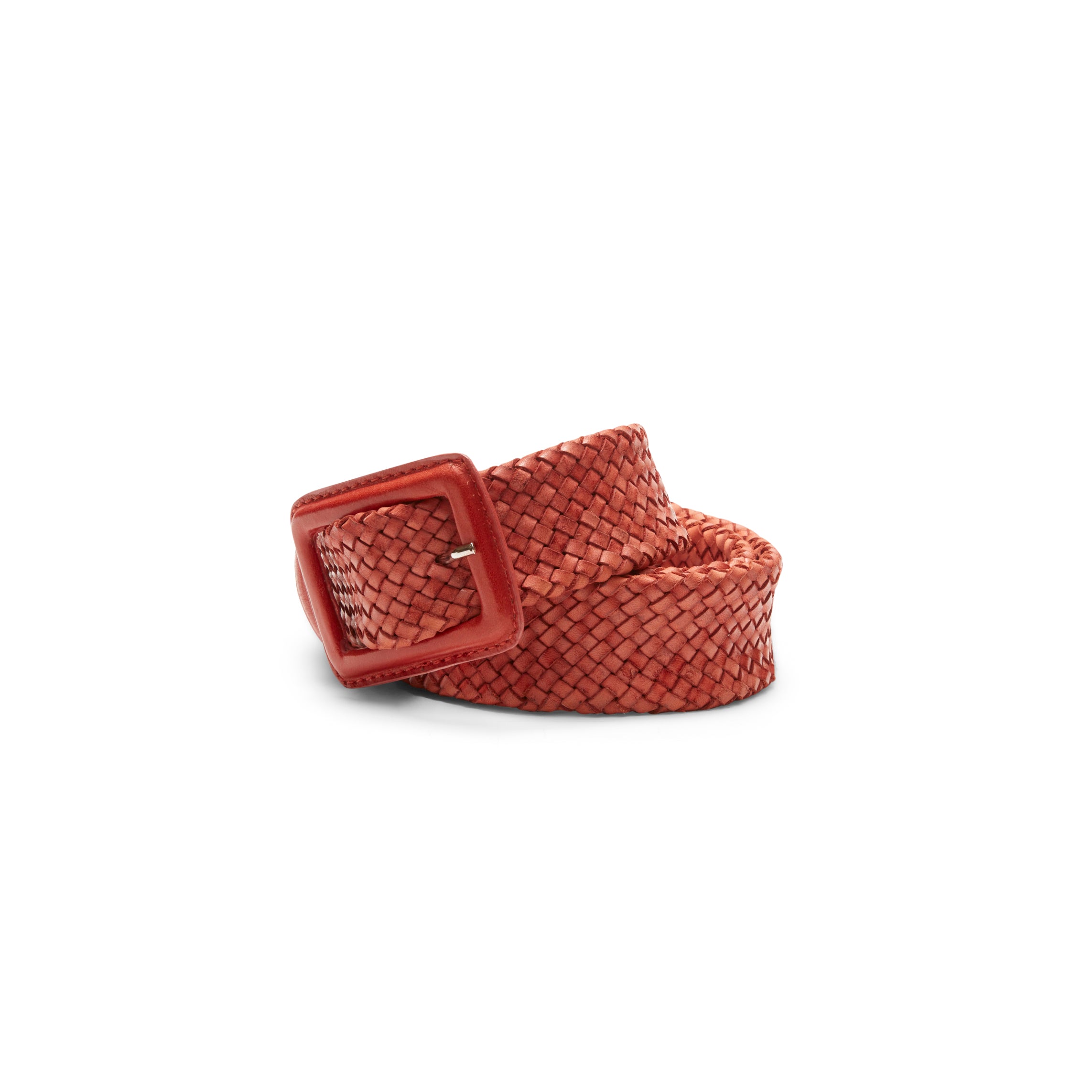 F.lli Rossetti Cintura Donna Pelle Intrecciata Ciliegia 3 cm