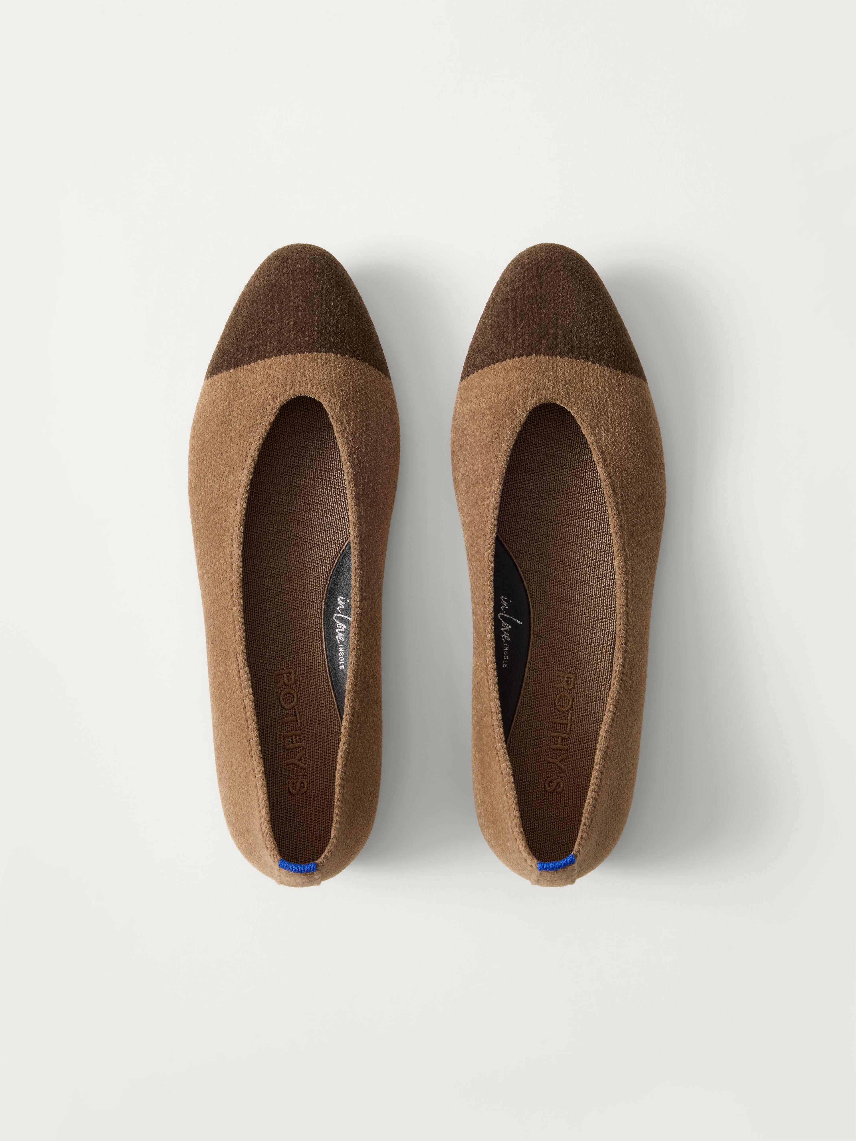 Rothy's Almond Ballet ballerine Portobello Captoe velluto
