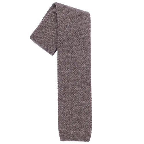 Stefano Bemer Ties Cravatta Lana Tortora Melange 8cm