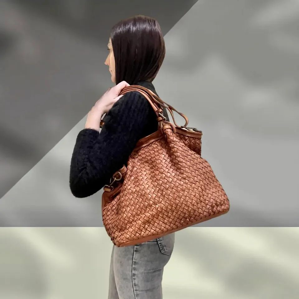 Sandro Barbera Borse Bazi59 borsa donna cuoio pelle intrecciata