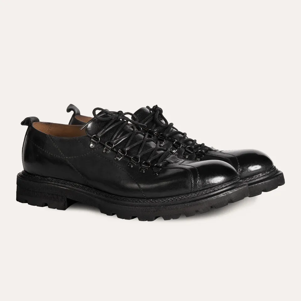 Dellovo Nolana derby nero pelle bufalo trekking
