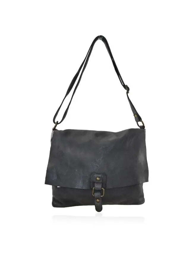 Sandro Barbera BAHN35 Borsa a Spalla Pelle Nero Vintage