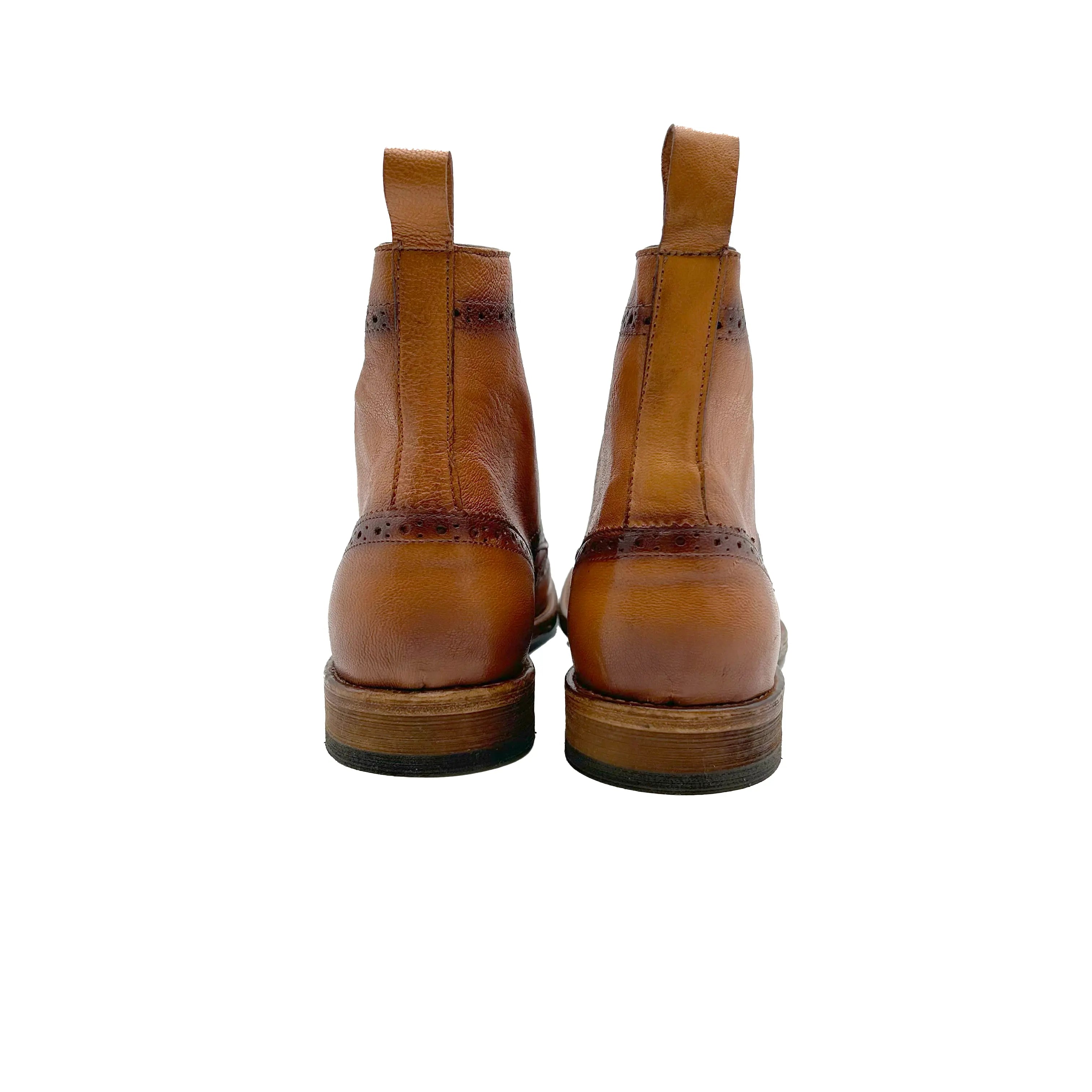 Sandro Barbera D1712 Stivaletto Full Brogue cuoio Stone Wax