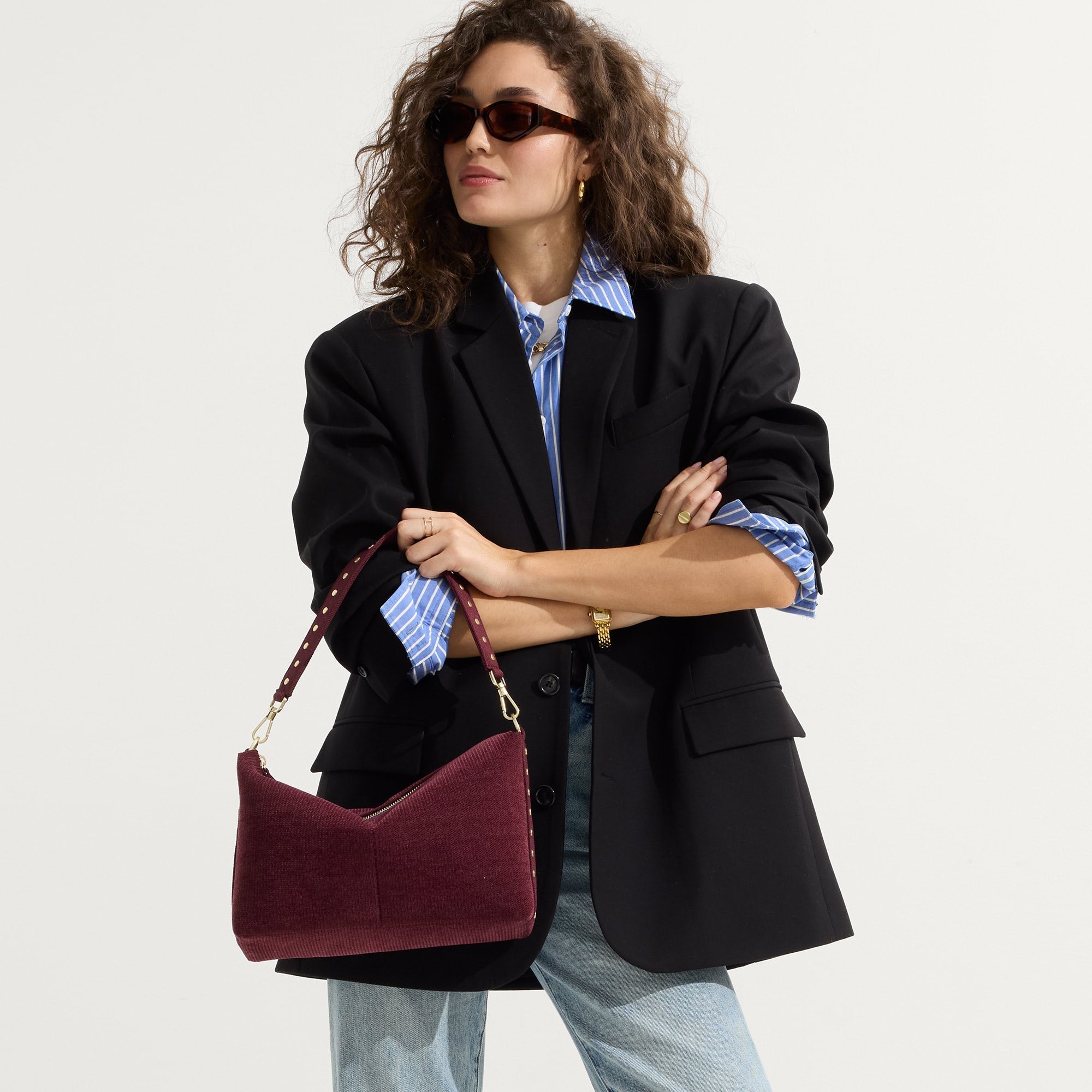 Rothy's The Daily Crossbody borsa tracolla bordeaux Syrah velluto