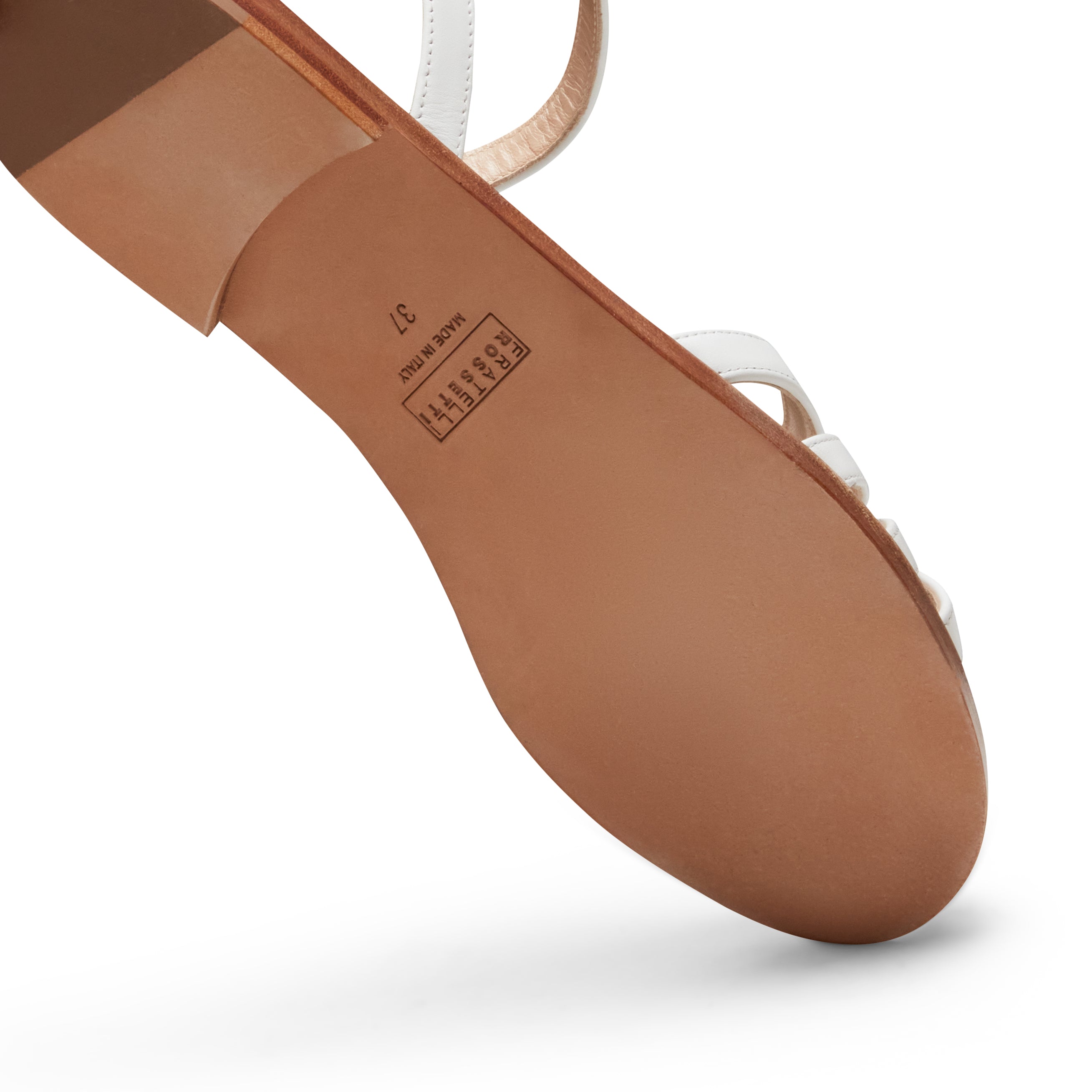 F.lli Rossetti Sandalo Pelle Bianco Flat Intrecciato Art. 68215