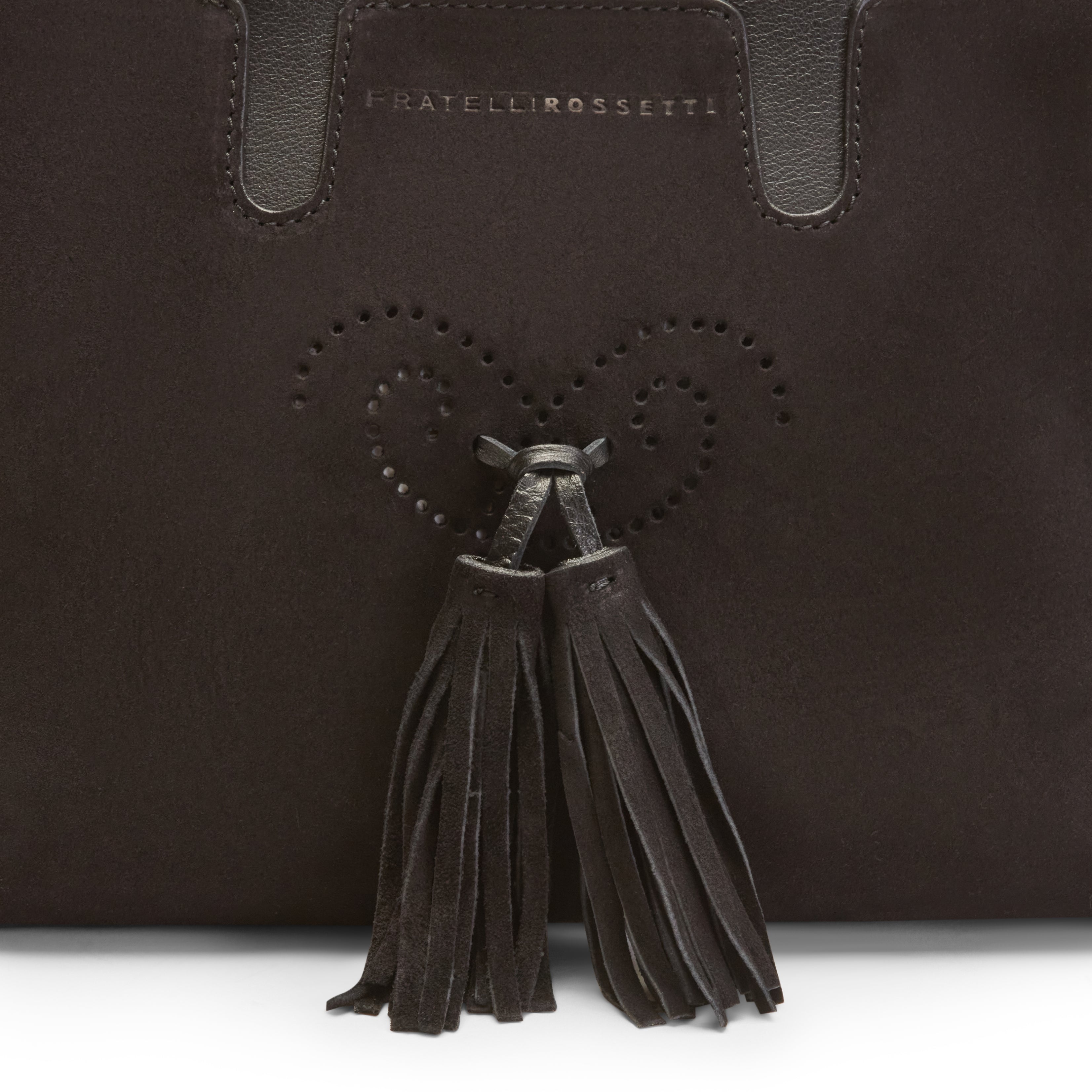 F.lli Rossetti Hobo Tote Bag borsa donna nero pelle scamosciata