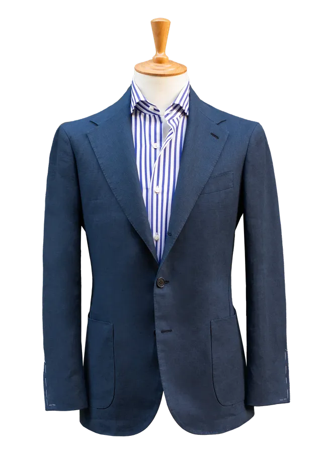 Stefano Bemer Blazers SV2104 Giacca Lino Blu destrutturata