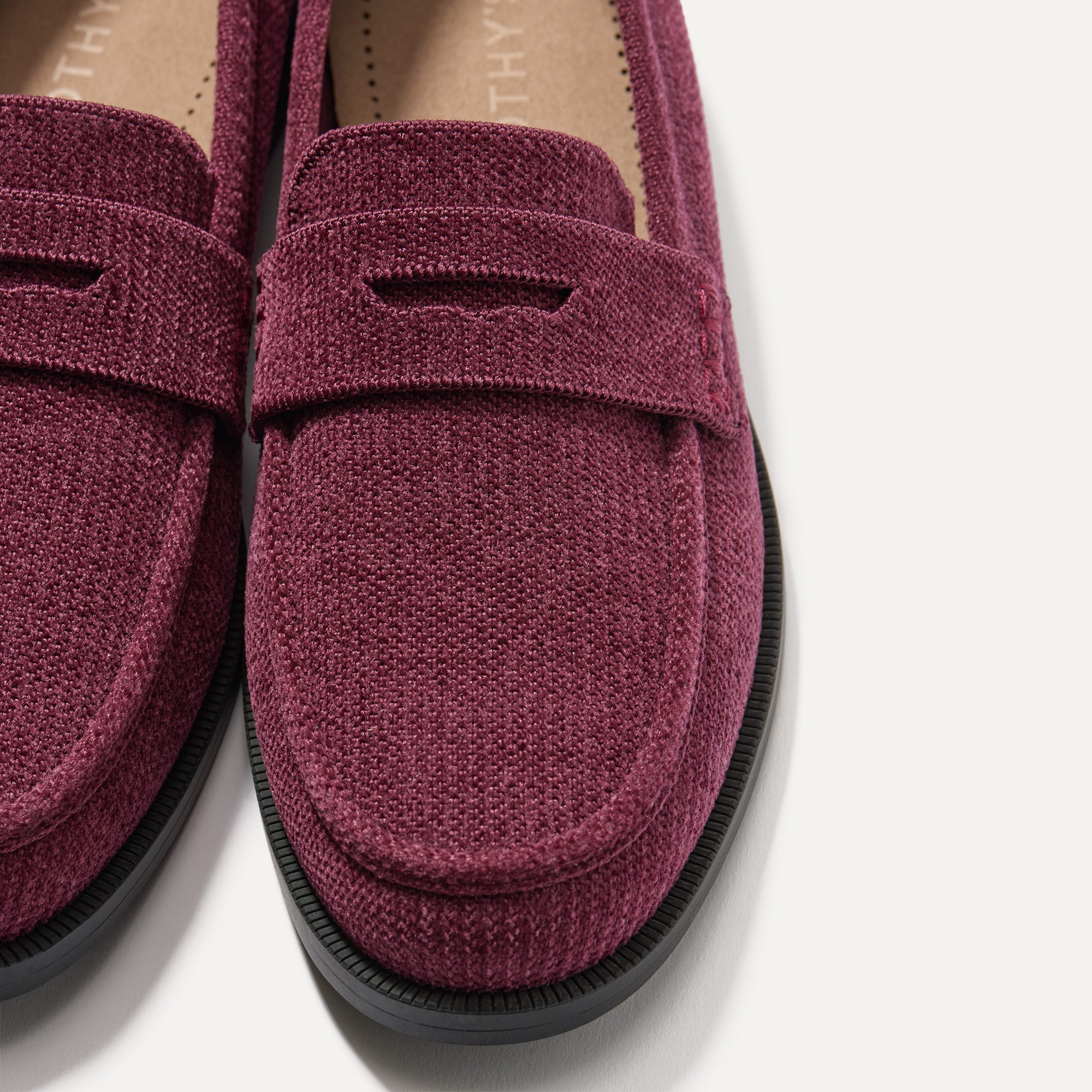 Rothy's The Penny Loafer mocassini ReVelvet Syrah bordeaux