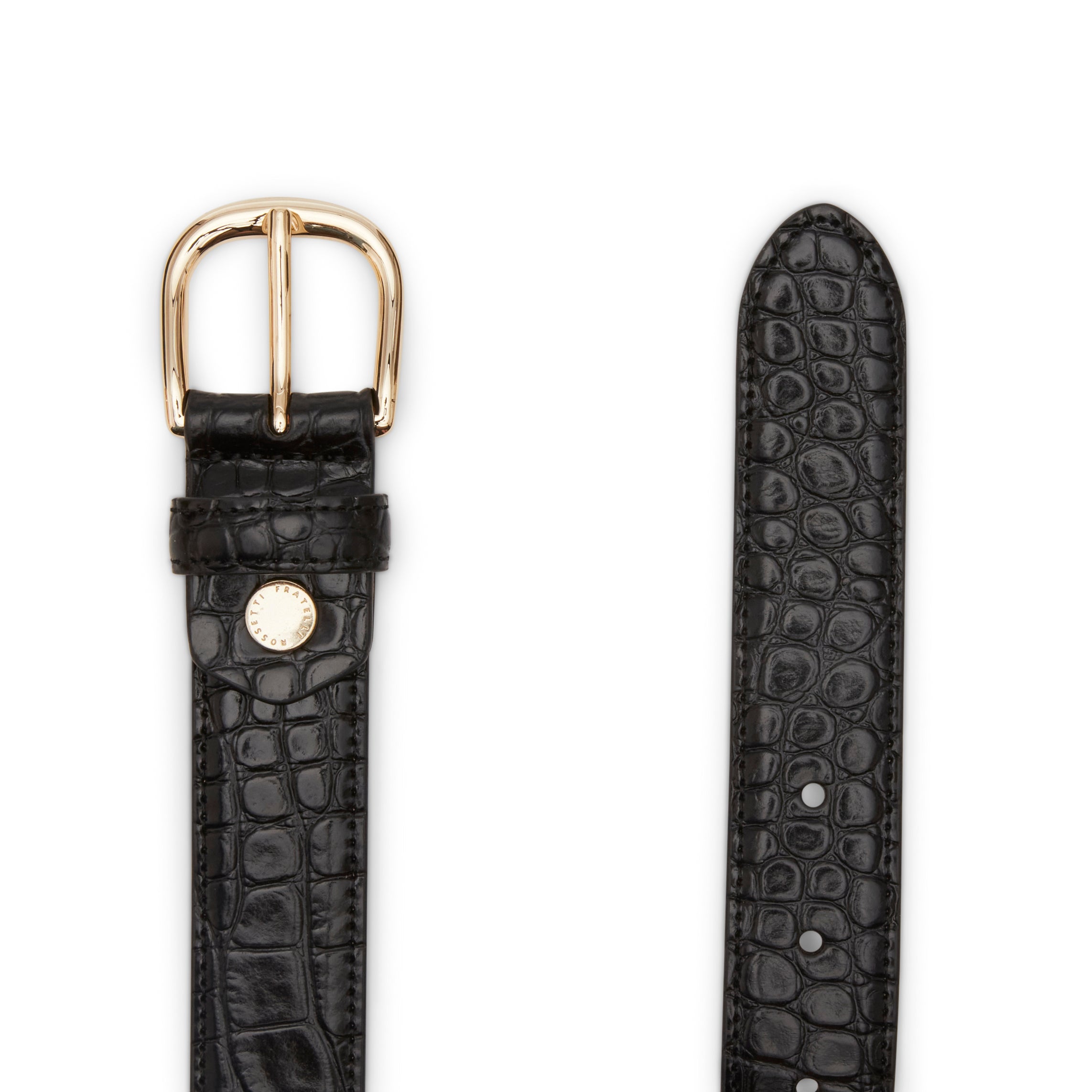 F.lli Rossetti 97502 cintura donna pelle nera stampa coccodrillo