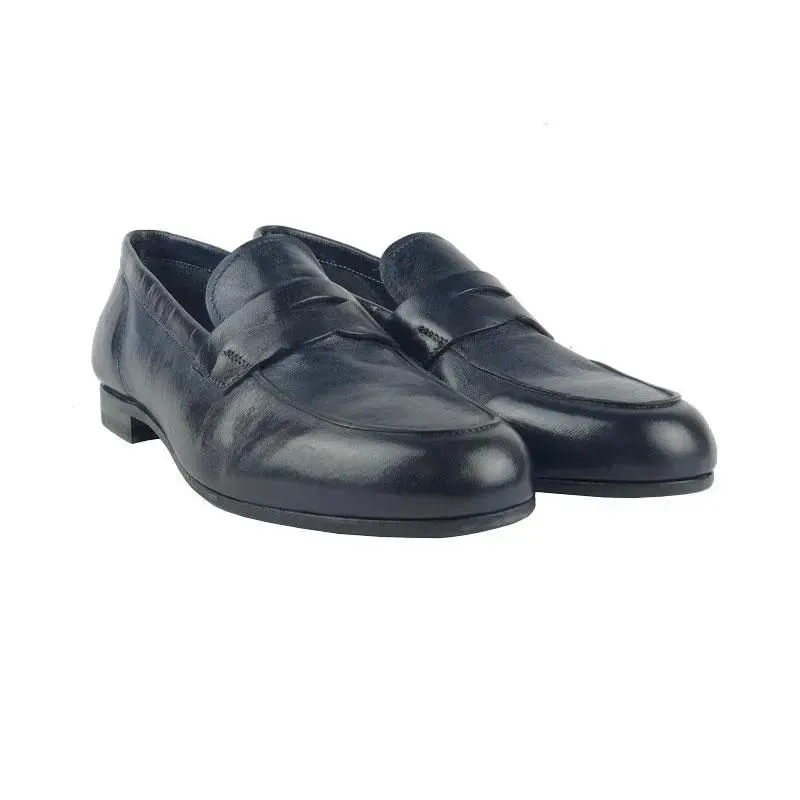 Sandro Barbera C01 mocassini uomo blu stone washed