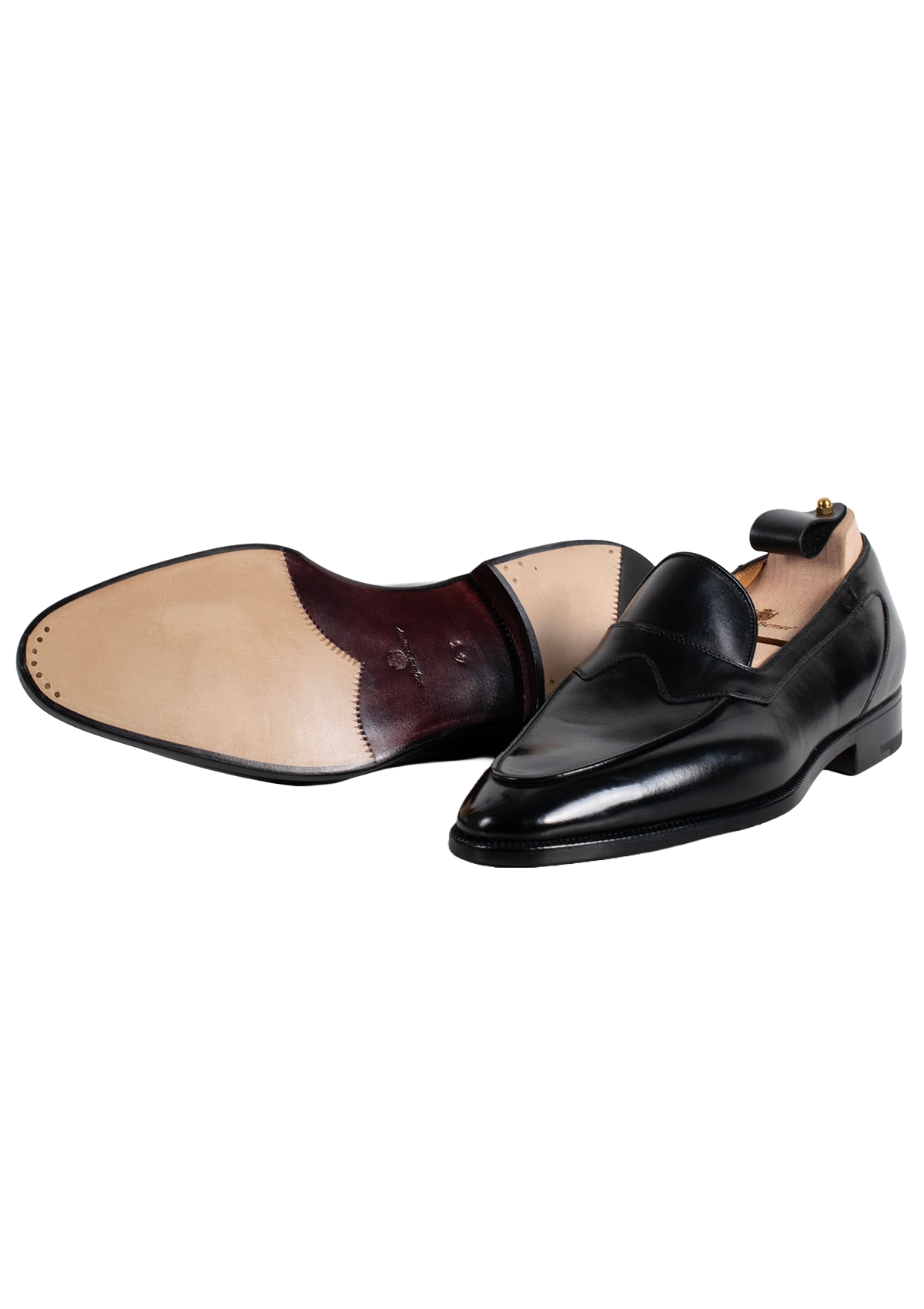 Stefano Bemer C1350 Mocassini Pelle Neri Box Calf Classici