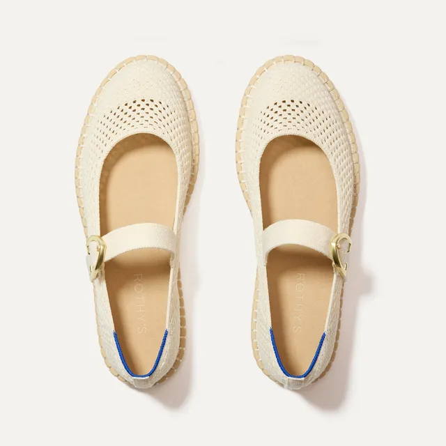 Rothy's Espadrille Mary Jane ballerine Jasmine avorio