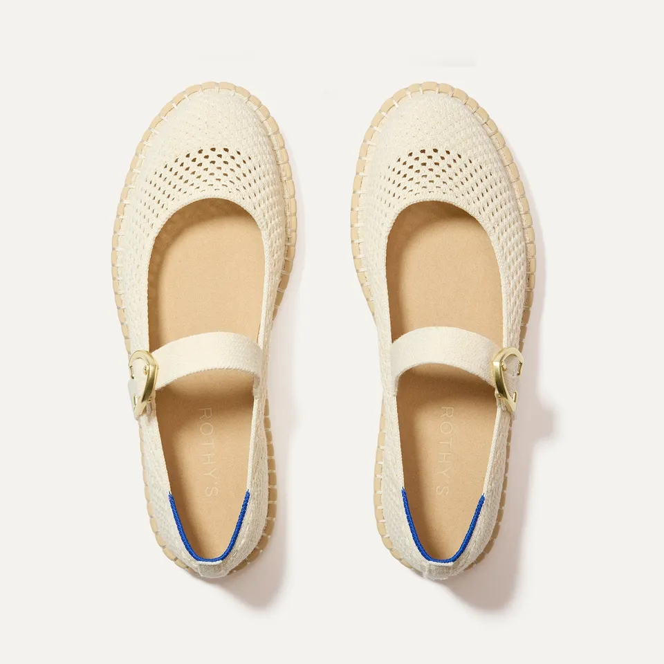 Rothy's Espadrille Mary Jane ballerine Jasmine avorio