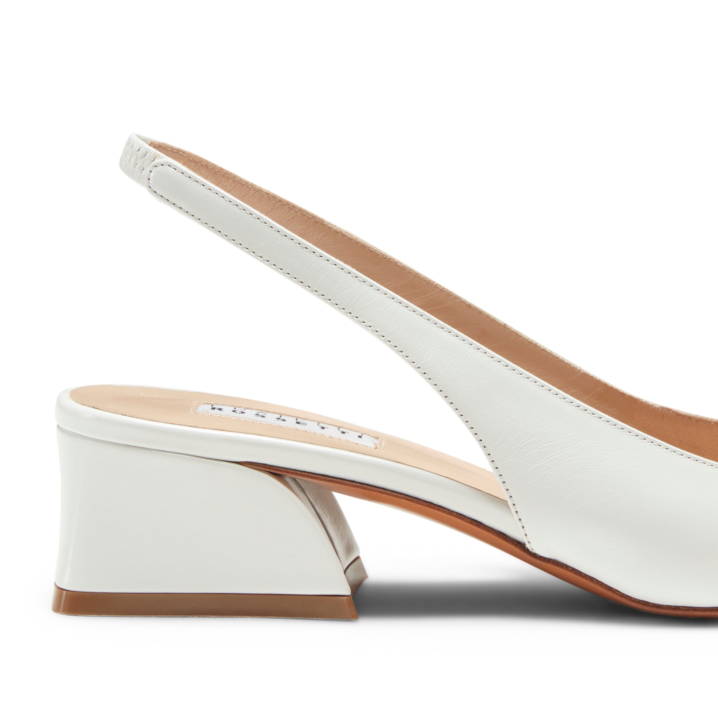 F.lli Rossetti slingback pelle bianco tacco 40mm