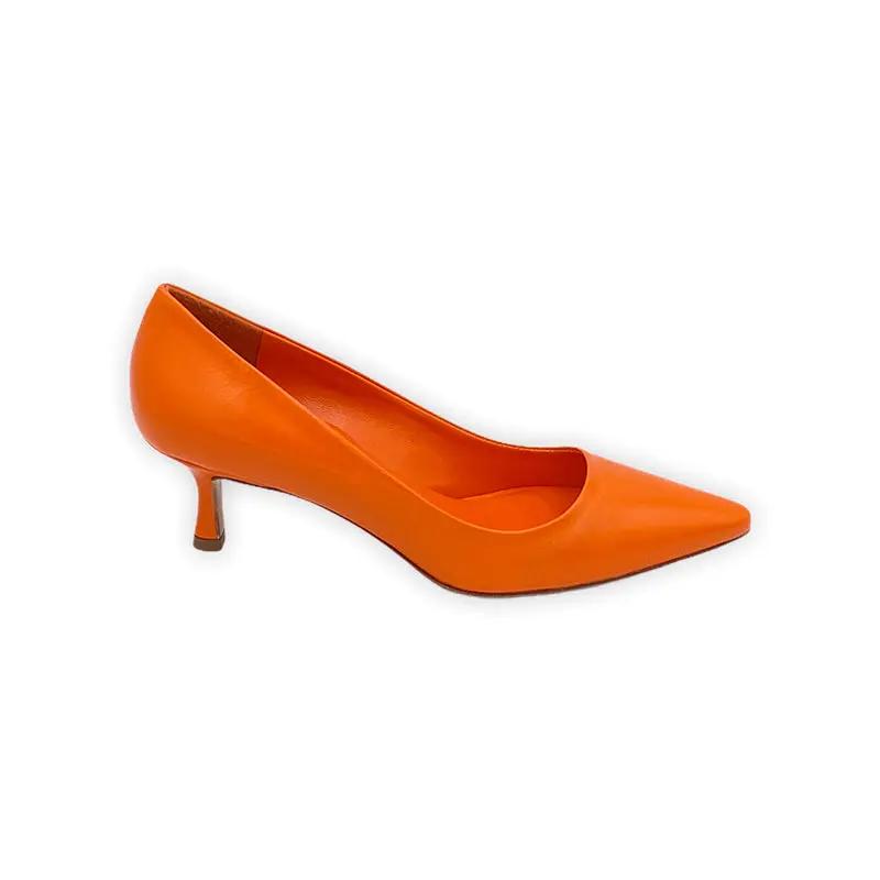Sandro Barbera & Figli L114 décolleté arancione pelle tacco 6 cm
