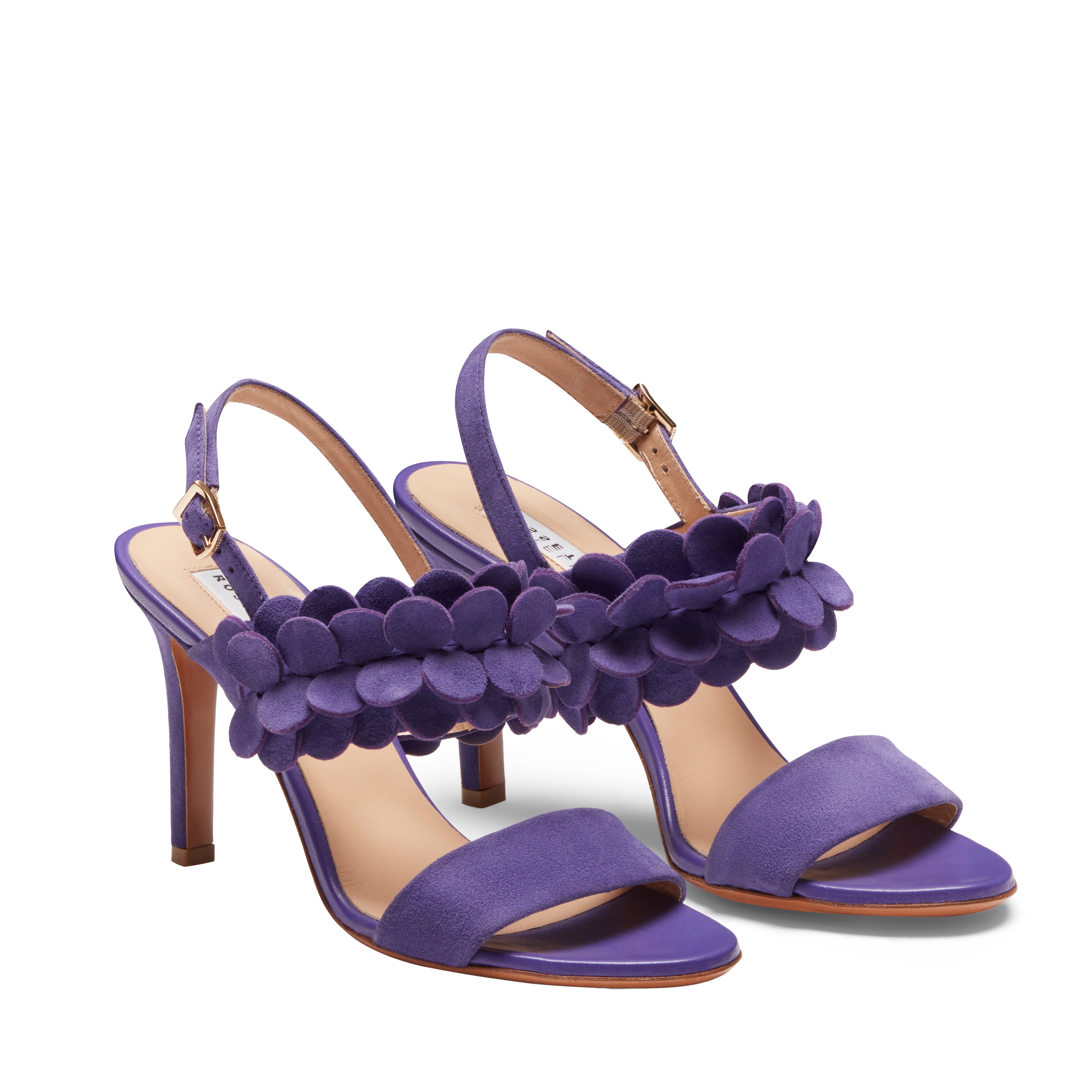 F.lli Rossetti 68261 sandalo viola in suede tacco 90