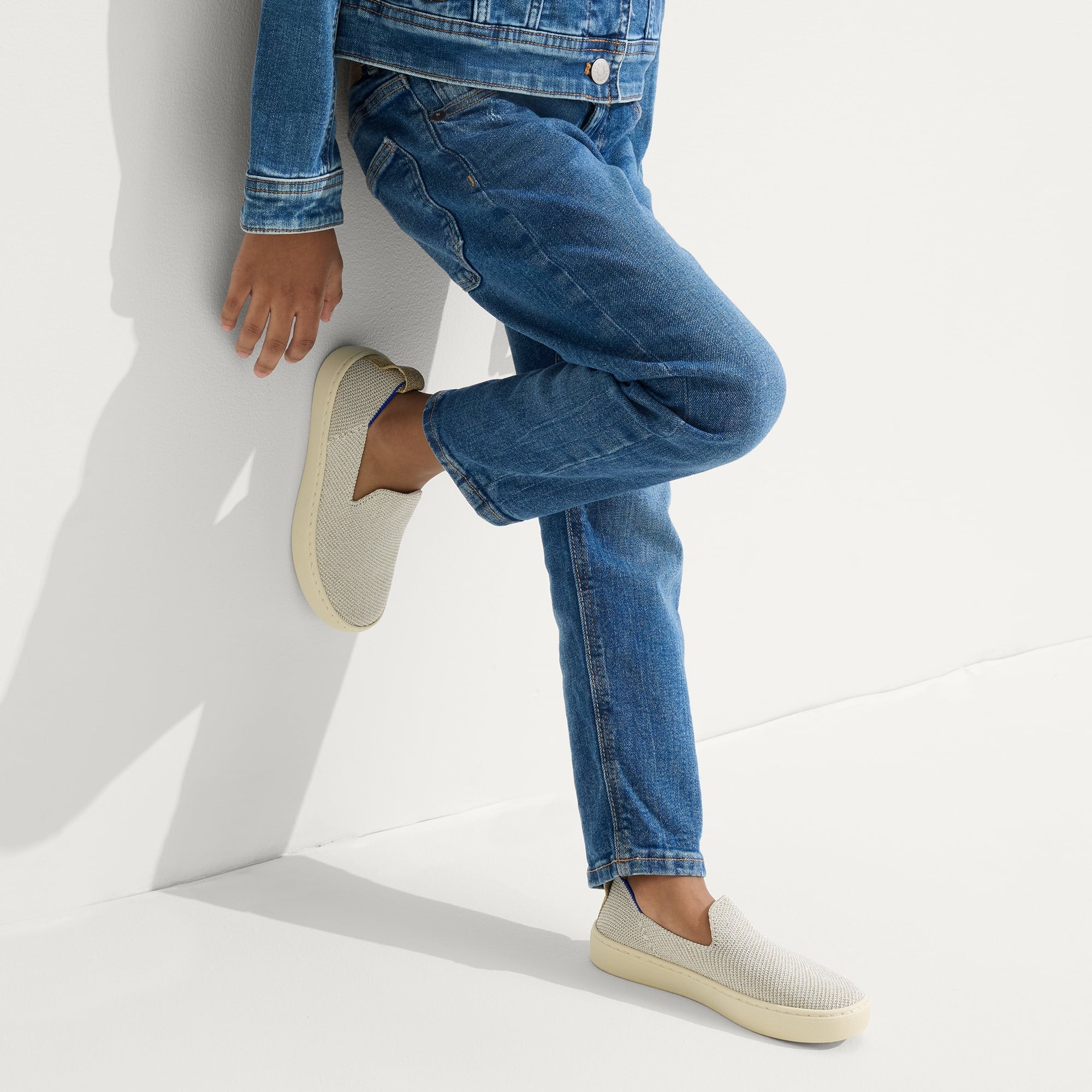 Rothy's The Kids Sneaker scarpe bambino Diamond Twill platino