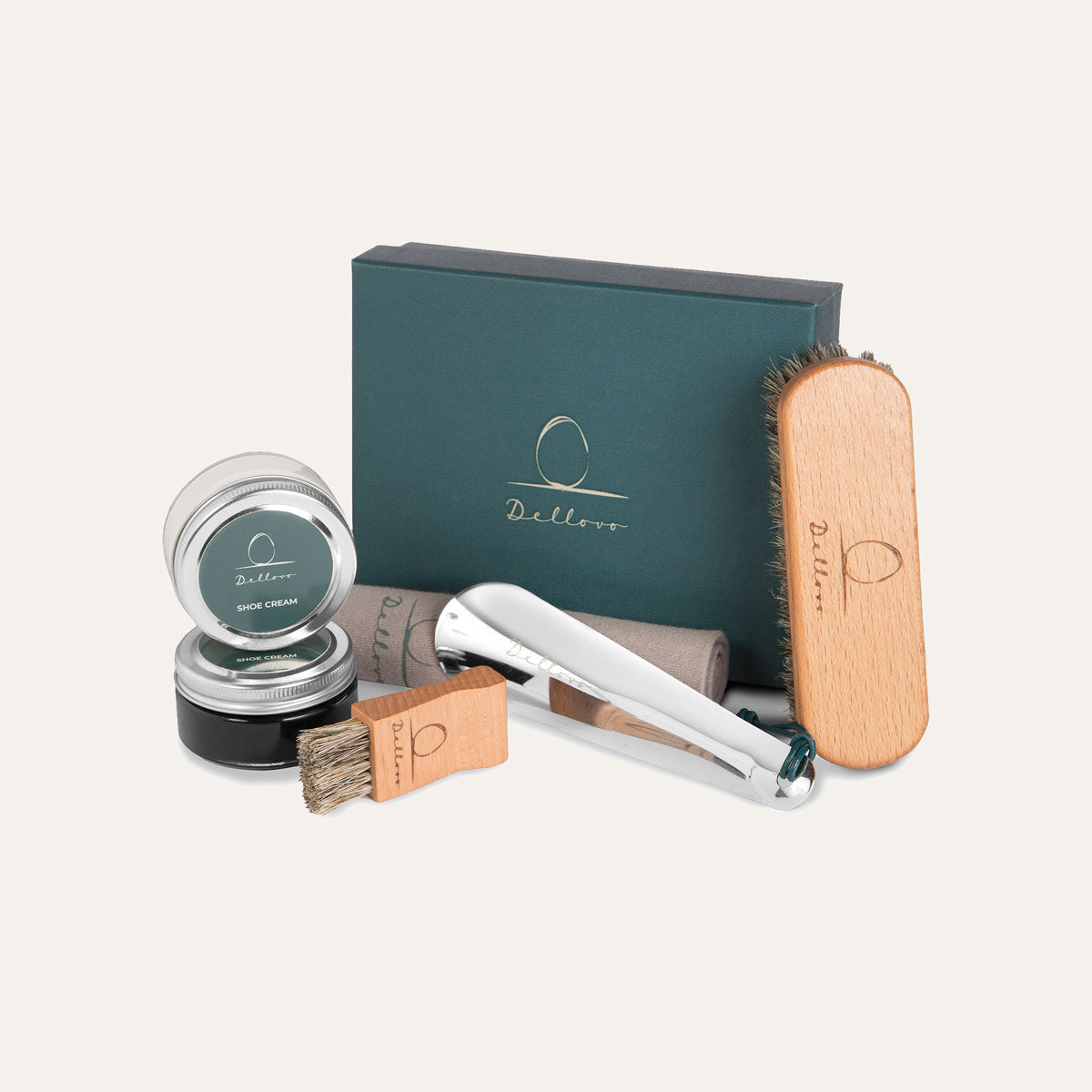 Dellovo Kit per pelli lisce spazzole e creme neutro