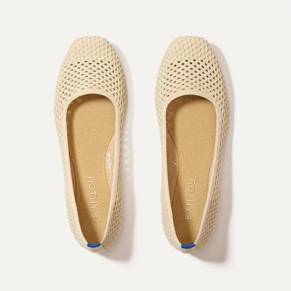 Rothy's The Max Square ballerine donna Off White Mesh avorio