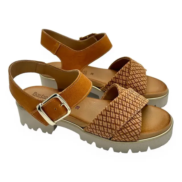 Sandro Barbera & Figli 1097 Treccia sandalo cuoio donna 38