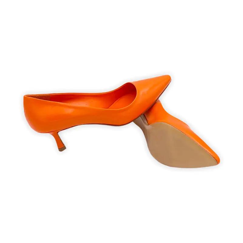 Sandro Barbera & Figli L114 décolleté arancione pelle tacco 6 cm