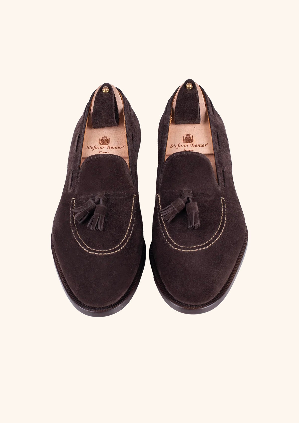 Stefano Bemer Classica C1327 Mocassini Uomo Camoscio Cioccolato 42