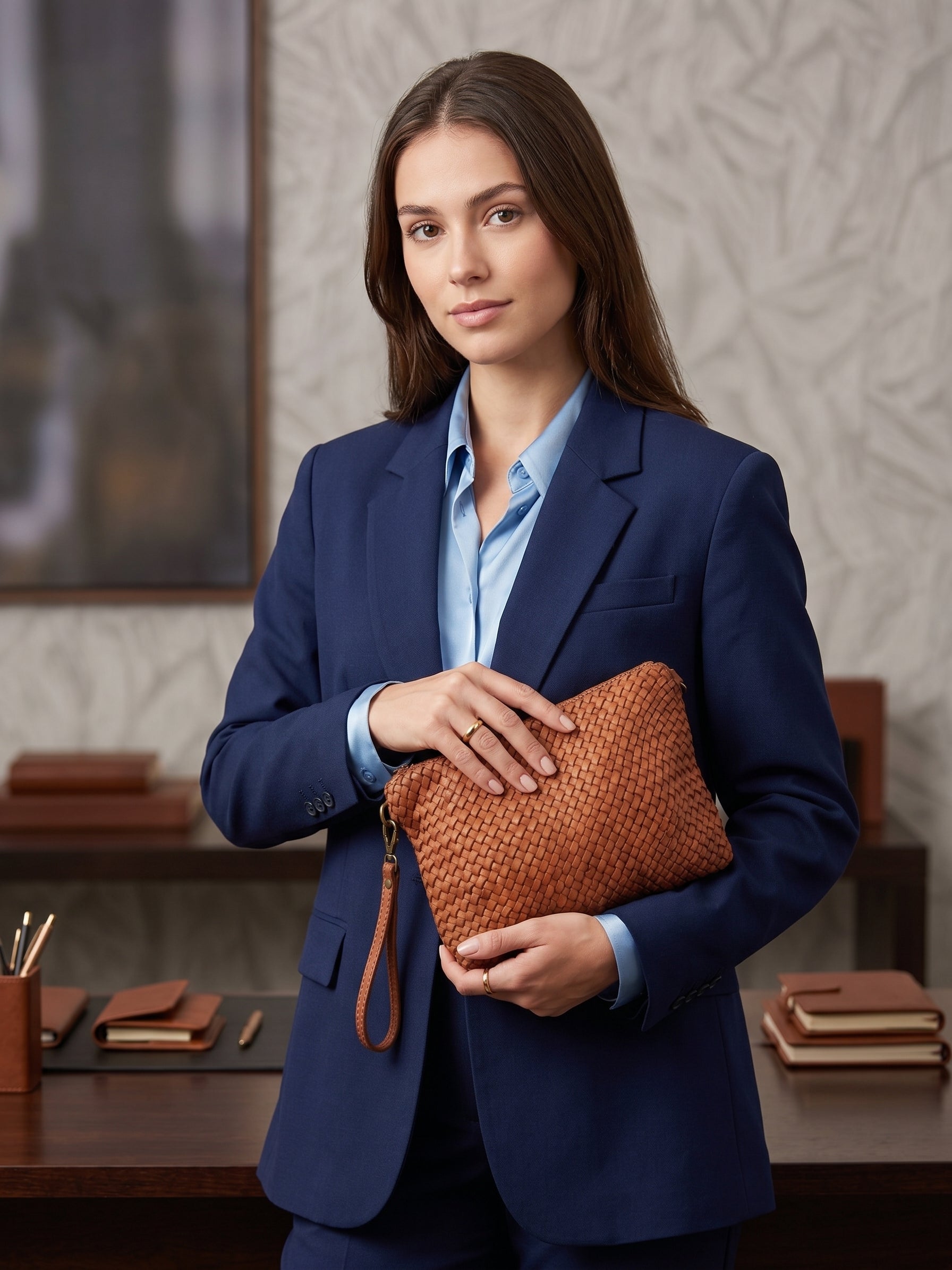 Sandro Barbera BAAY24826 Pochette Donna Cuoio Intrecciata