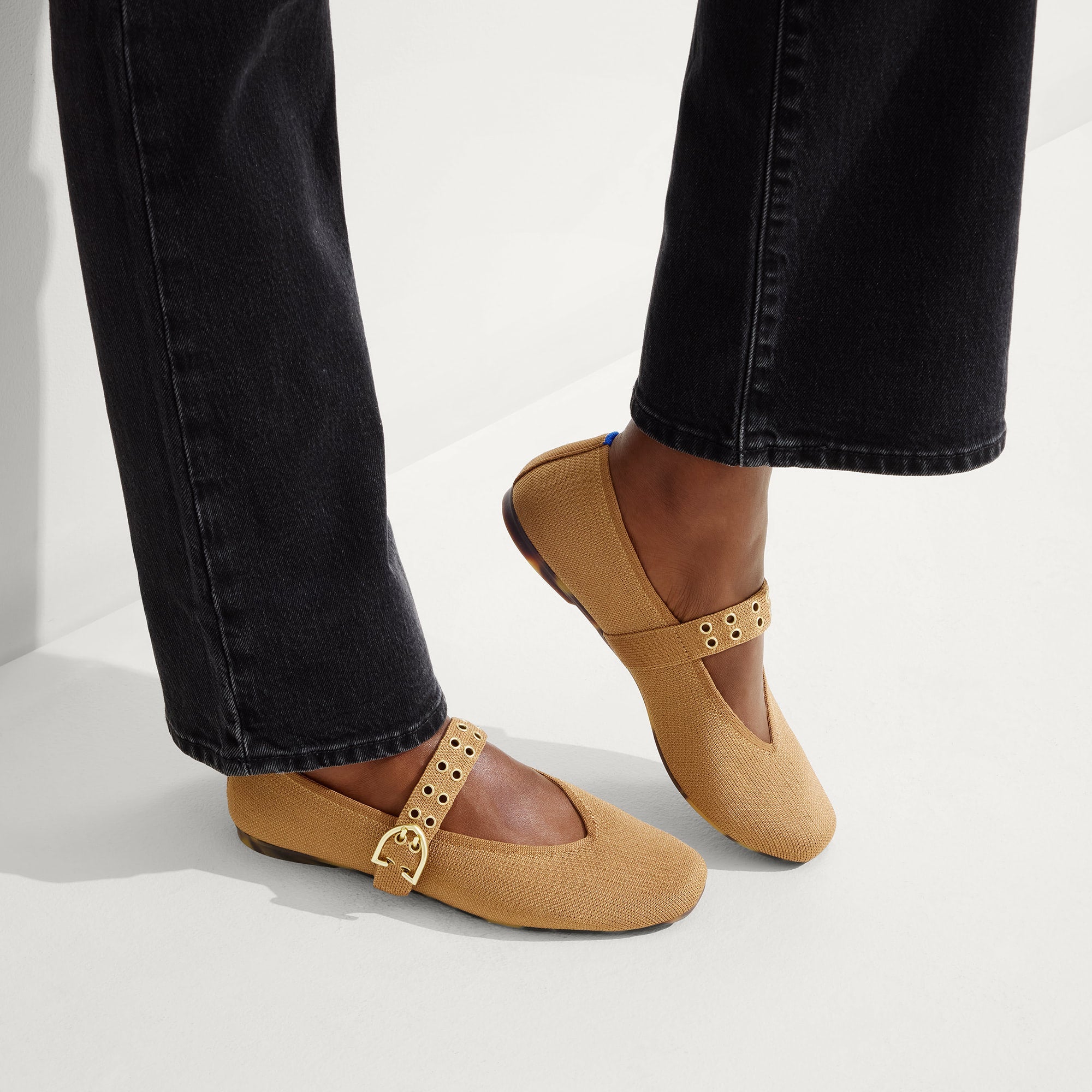 Rothy's Flats The Max Buckle Mary Jane ballerine Java Chip punta quadra