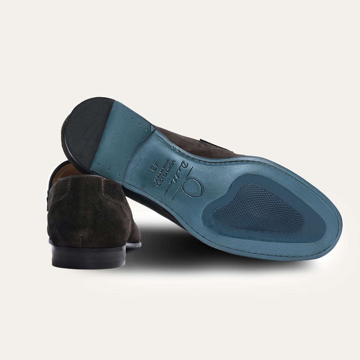 Dellovo Baia mocassino camoscio cachemire-mokka cuoio