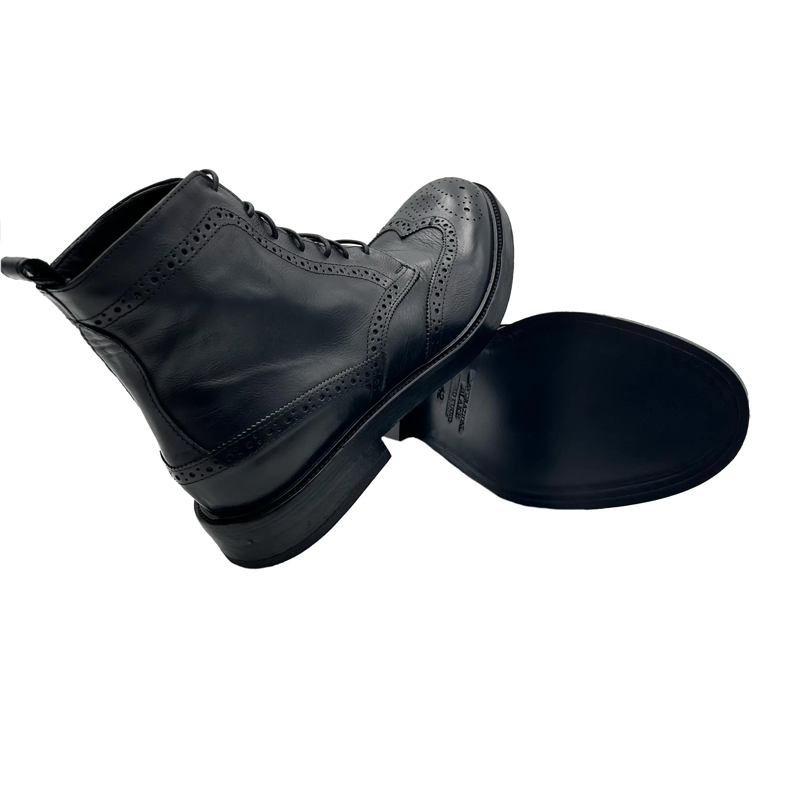 Sandro Barbera 34209 stivaletto uomo nero EU 39 stone wax brogue