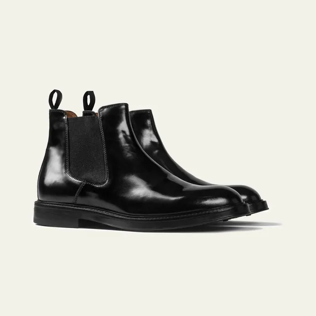 Dellovo Carditello stivaletto beatles uomo nero pelle